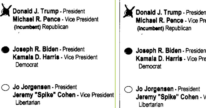 Double counted ballot image